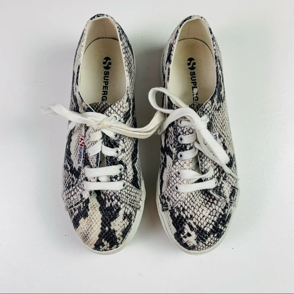 Superga platform sneakers women size 37 snake‎ embossed